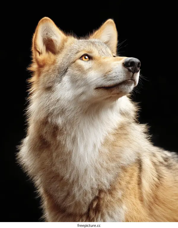 Close Up Portrait of a Gray Wolf