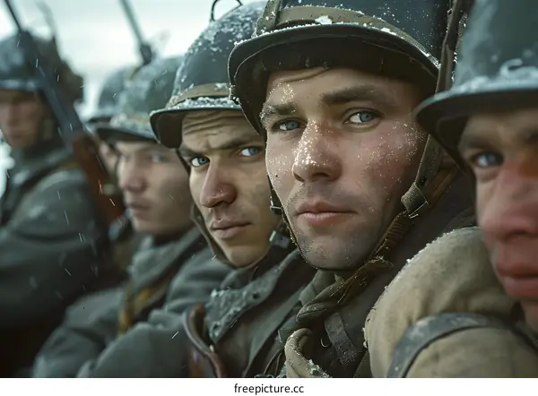 A group of soldiers in the snow