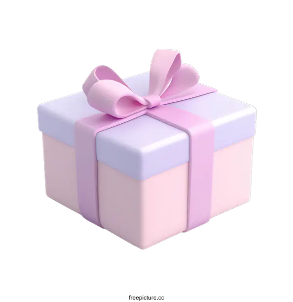 [Transparent Background PNG]Pastel Gift Box with Ribbon