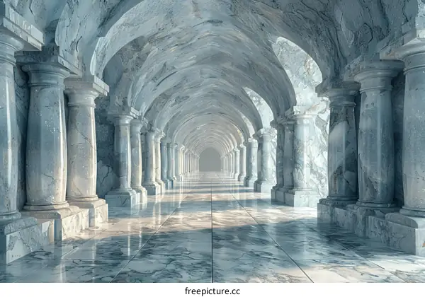 Ancient Marble Colonnade Corridor