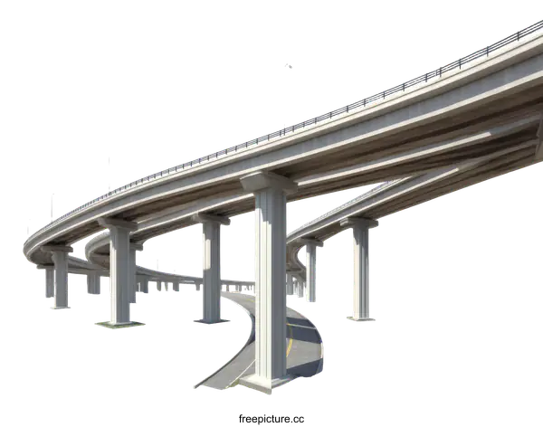 [Transparent Background PNG]Modern Concrete Highway Overpass Structure