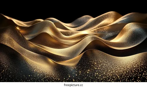 Abstract Golden Waves Illustration