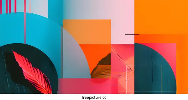 Abstract Art Background With Geometric Shapes And Colorful Palette