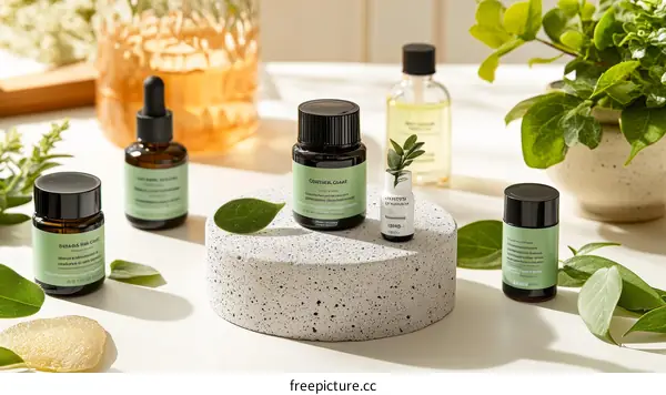 Small Bottles of Natural Skincare Products