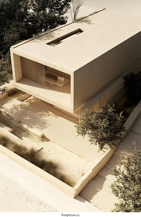 Modern Minimalist House with Lush Greenery