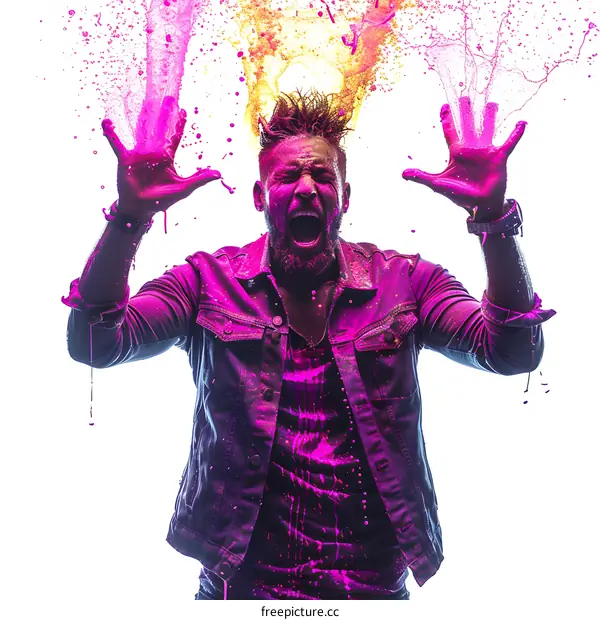 Man Covered in Colorful Paint