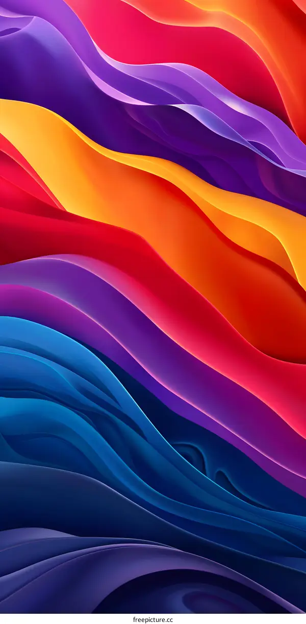 Abstract Colorful Wavy Lines Background