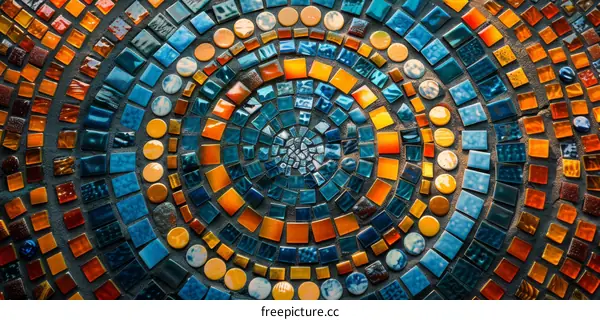 Colorful Circular Mosaic Artwork