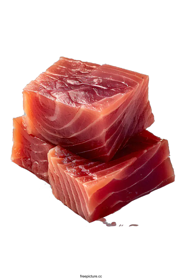 [Transparent Background PNG]three pieces of raw tuna