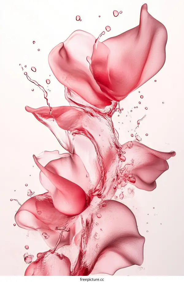 Abstract Floral Splash Art with Liquid