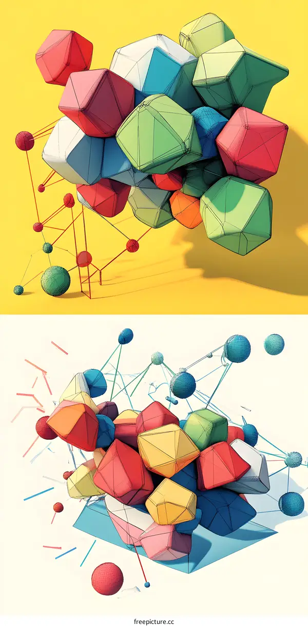 Abstract Colorful Geometric Shapes Design