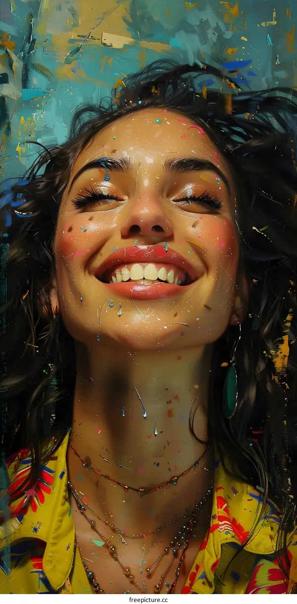 colorful portrait of a young woman