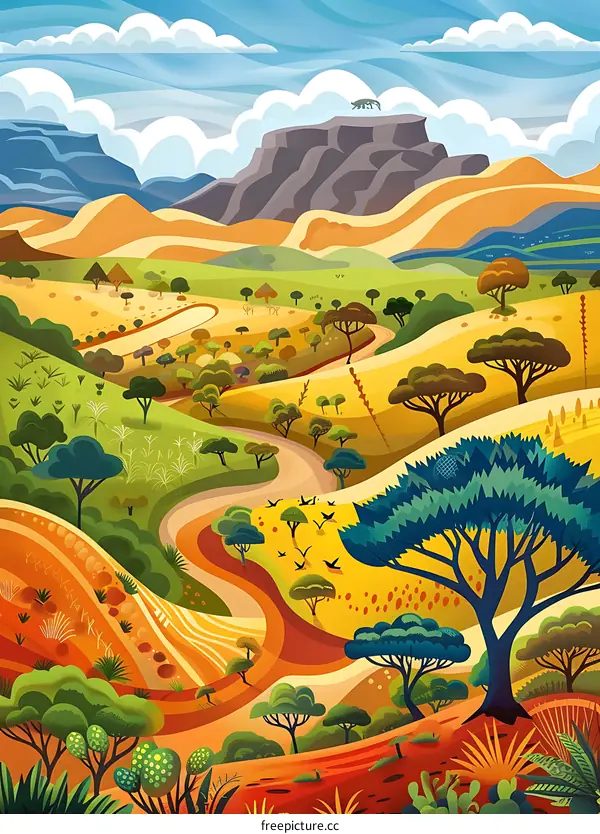 Winding Road Through Mountainous Landscape