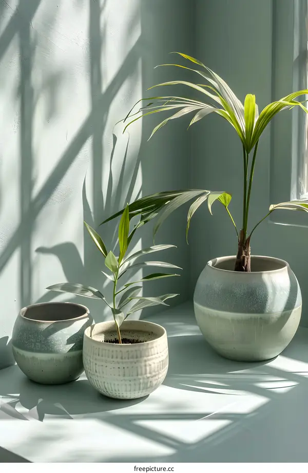 Green Plants in Pots by a Window With Light