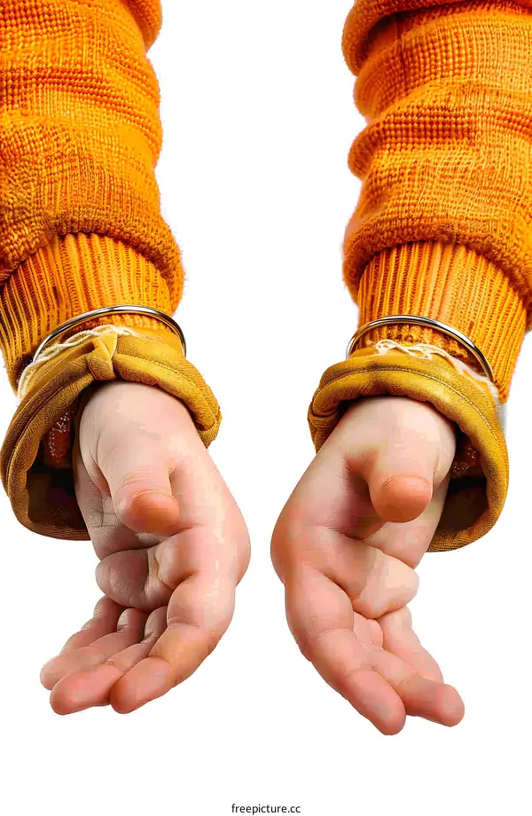 Childs Hands in Handcuffs