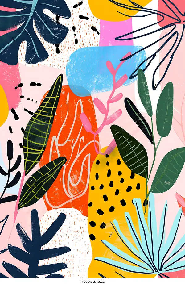 Abstract Tropical Leaves Pattern