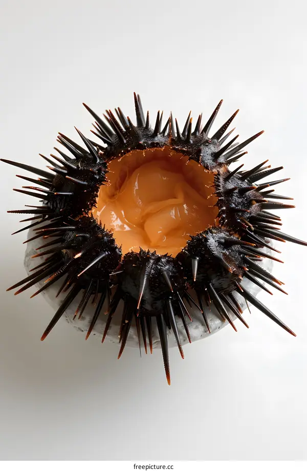 Fresh Sea Urchin on White Background