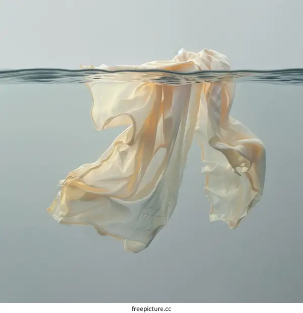 Cloth floating in water