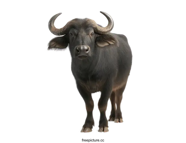 [Transparent Background PNG]African Buffalo Portrait Against White Background