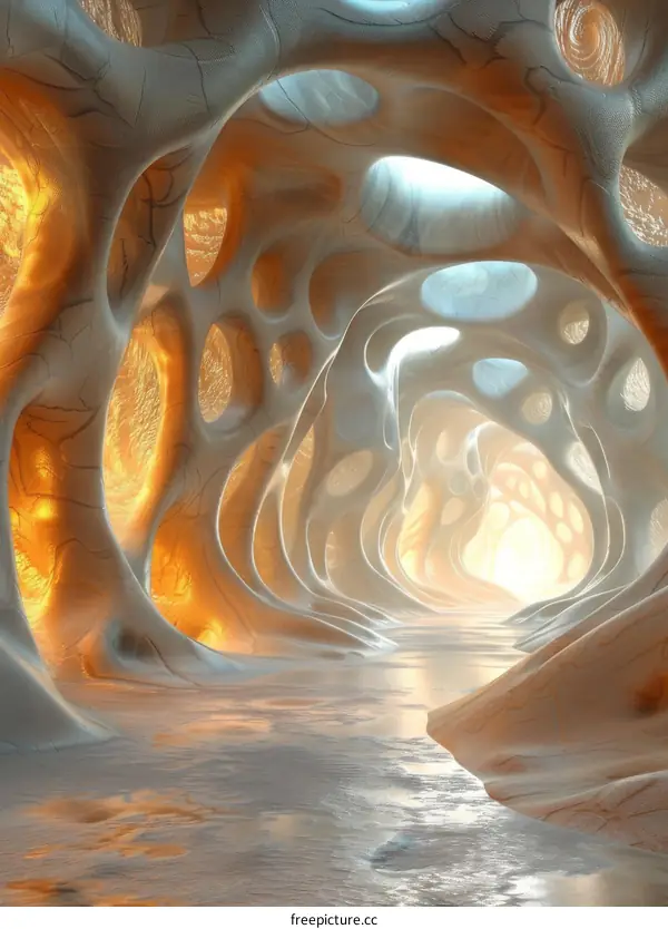 Glowing Organic Architecture: A Futuristic Vision