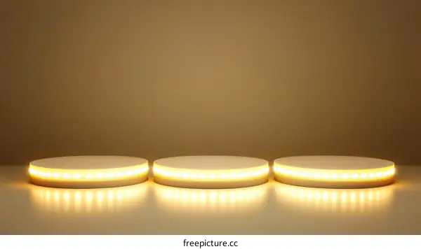 Three Illuminated Light Display Platforms