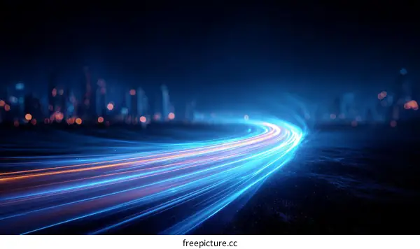 Abstract Night City Light Trails