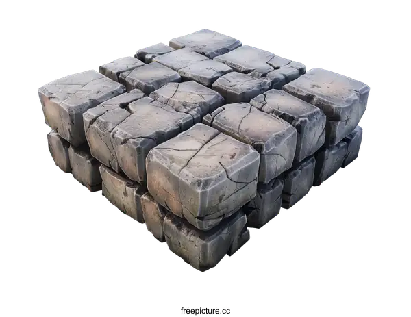 [Transparent Background PNG]Gray cobblestone platform