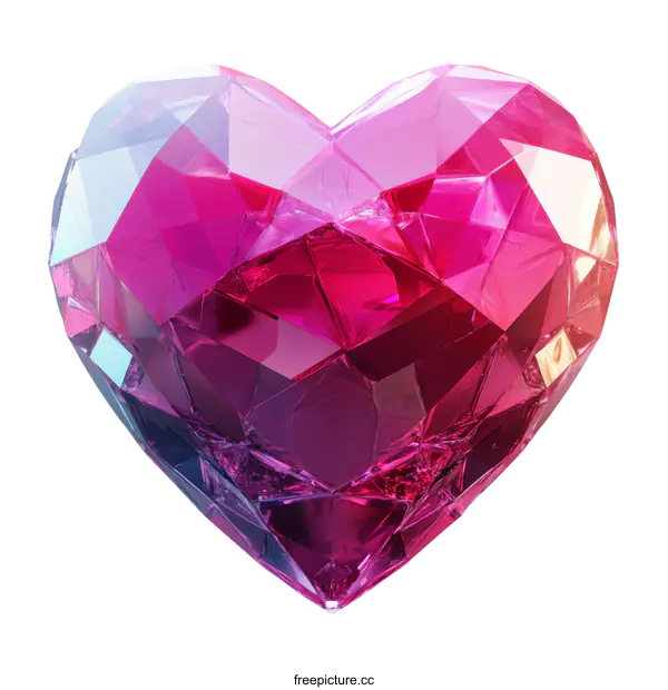 [Transparent Background PNG]Beautiful Faceted Heart Shaped Crystal Gem