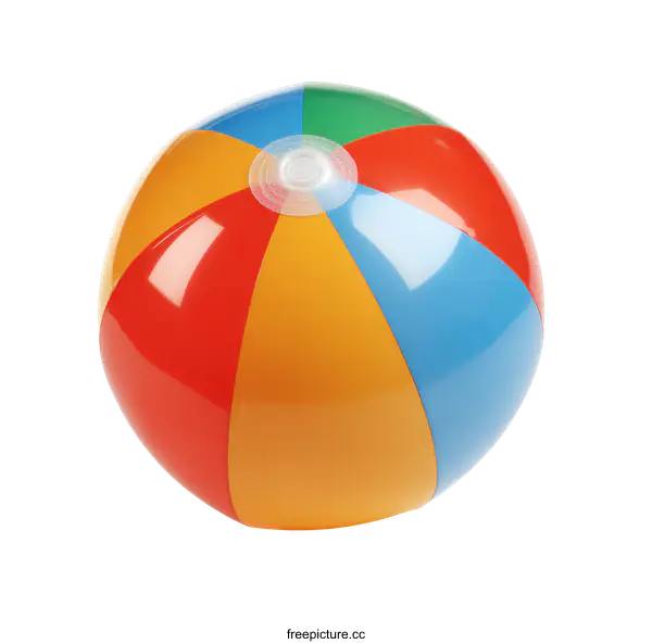 [Transparent Background PNG]Colorful Inflatable Beach Ball on White Background