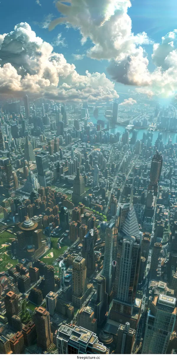 Futuristic Cityscape from Above