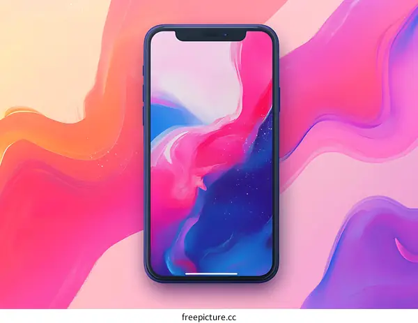 Abstract Phone Wallpaper with Colorful Swirls