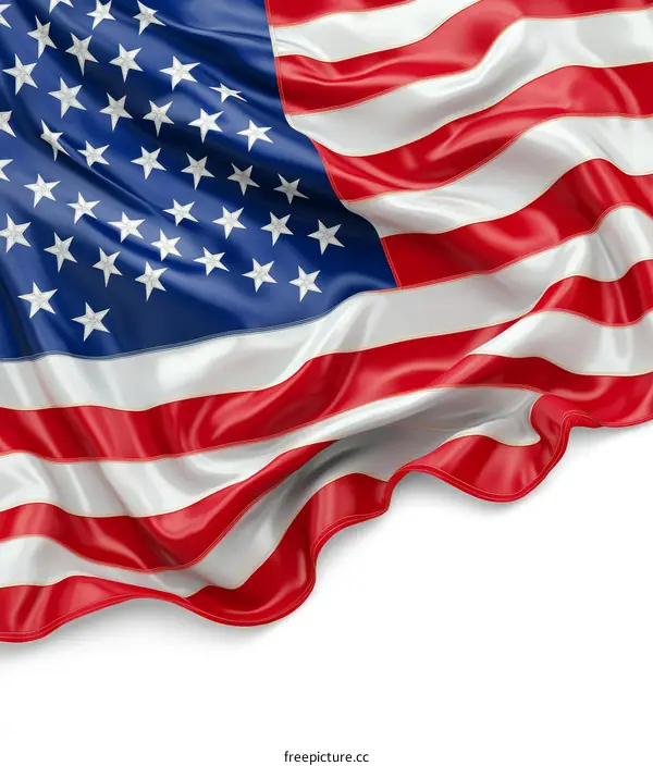 American Flag Illustration with Flowing Fabric
