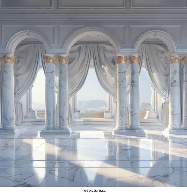 Elegant Marble Hall with Majestic Columns