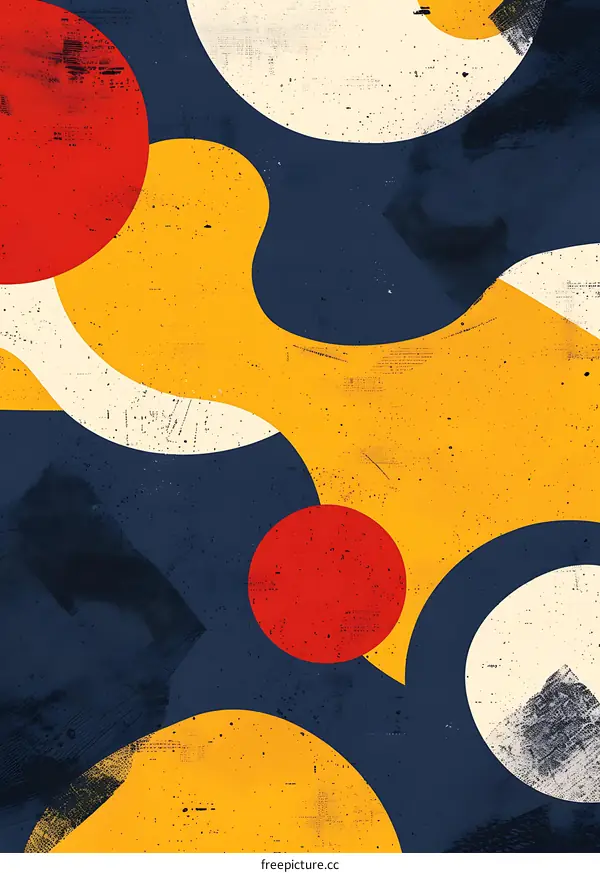 Abstract Art with Geometric Shapes and Distressed Texture