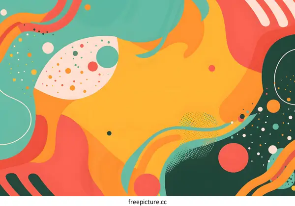 Abstract Shapes Background With Yellow, Red, Green and Black Colors