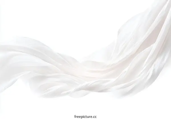 Elegant White Fabric Flowing Drape