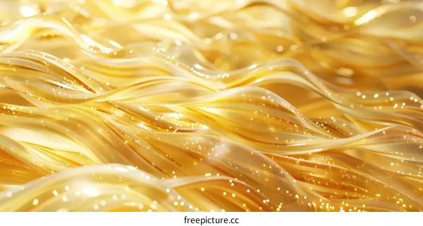 3D Wavy Gold Abstract Liquid Render