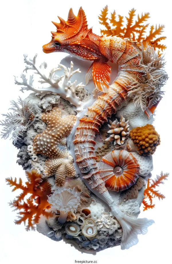 Orange leafy seadragon