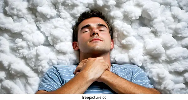 Man Sleeping on a Bed of Clouds