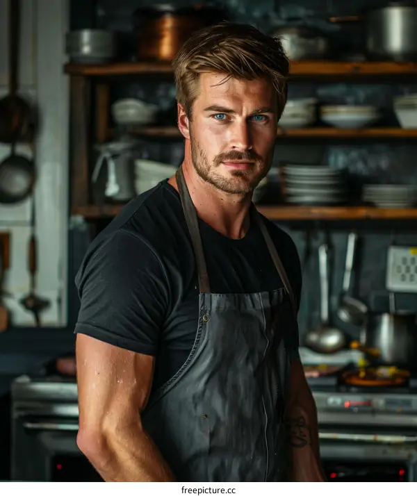 Portrait of a male chef in a commercial kitchen