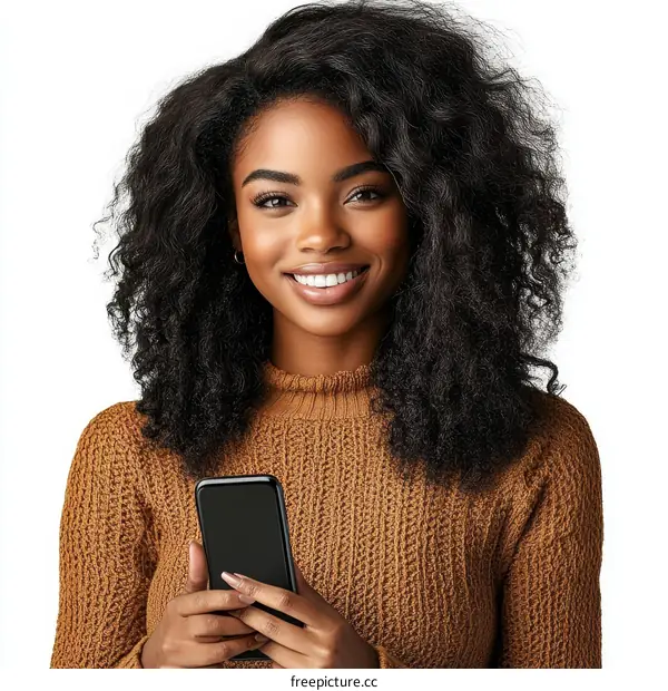 Woman Holding Smartphone Portrait
