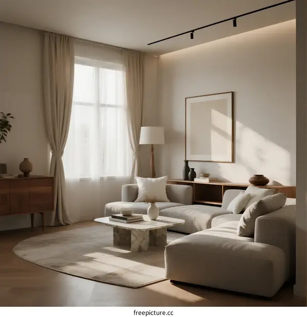 Modern Living Room with Natural Light and Minimalist Decor