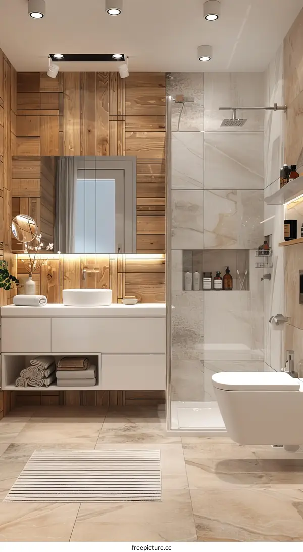 Modern Wooden Bathroom Interior Design