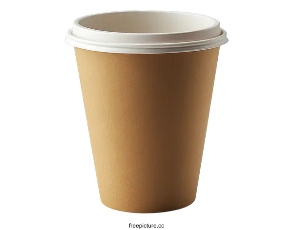 [Transparent Background PNG]Brown Paper Coffee Cup with Lid
