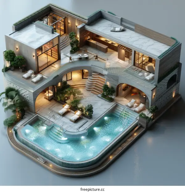 Luxury Mansion with Exquisite Pool Design