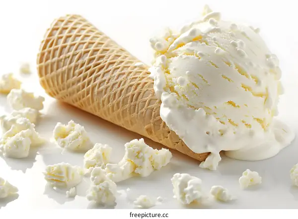 Ice cream spilled from the cone