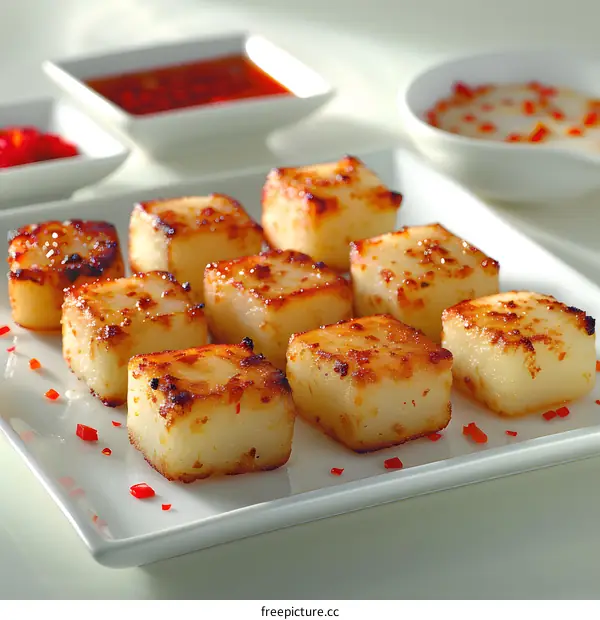 Fried Radish Cake with XO Sauce