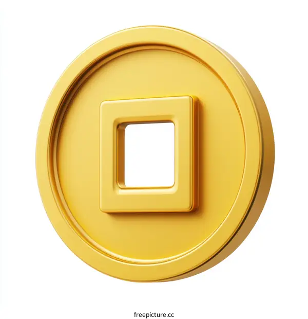 Golden Chinese Coin Illustration