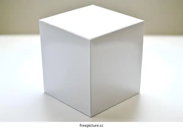 White Cube Shape On White Surface