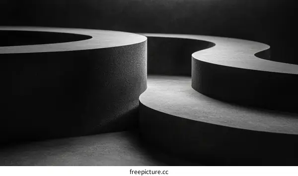 Abstract Black Geometric Shapes Studio Photography